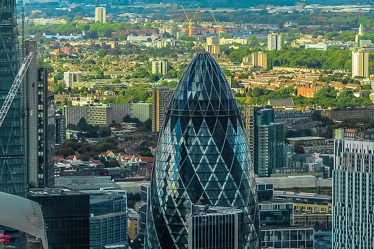 Londonas, pastatas, Panoramos, miesto peizažas, miesto panorama, dangoraižis, Architektūra