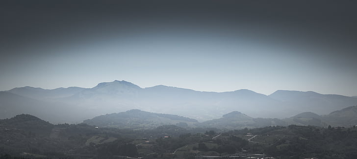 tåge, Hills, landskab, bjerge, udendørs, panoramaudsigt, Mountain