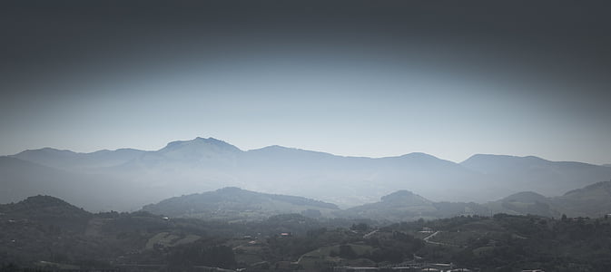 fog, hills, landscape, mountains, outdoors, panoramic, mountain