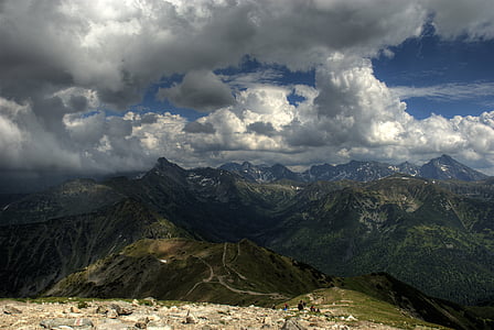 Tatrai, Lenkija, czerwone wierchy, kalnai, perspektyvas, kraštovaizdžio, viršūnių