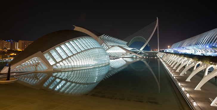 arkitektur, Santiago calatrava, refleksjon, vann, dammen, byen, turisme