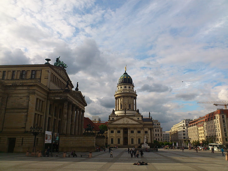 Gendarmenmarkt, Berlin, tőke, Dom, kupola, épület, város