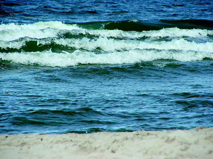 nature, sea, the waves, water, the baltic sea, beach