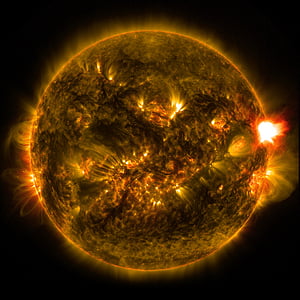 solar flare, x class, sun, eruption, energy, fireball, orange