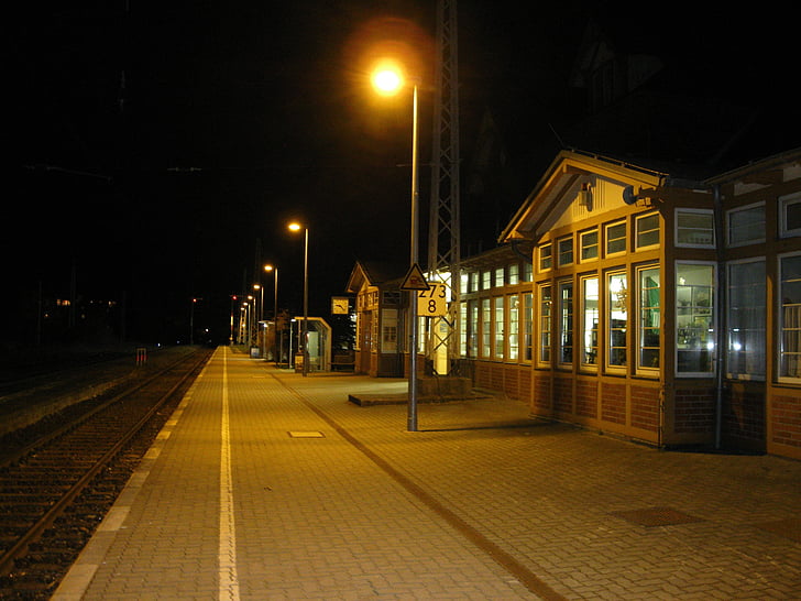 Německo, železniční stanice, platforma, železnice, železnice, Depot, budovy