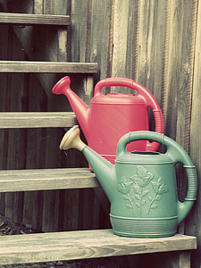 water, bucket, container, handle, pail, watering, garden