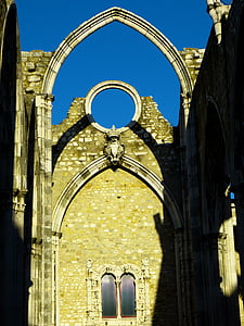 Convento carmo, antiguo monasterio, Orden Carmelita, gótico, destruido, terremoto, ruina