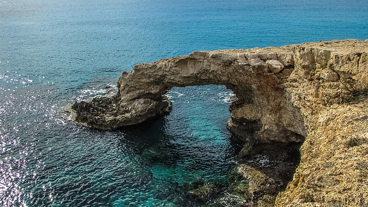 Cypern, Ayia napa, naturlig arch, kyst