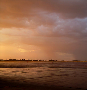 glow, sunset, pinky-gold, light, cloudy, wet, after storm