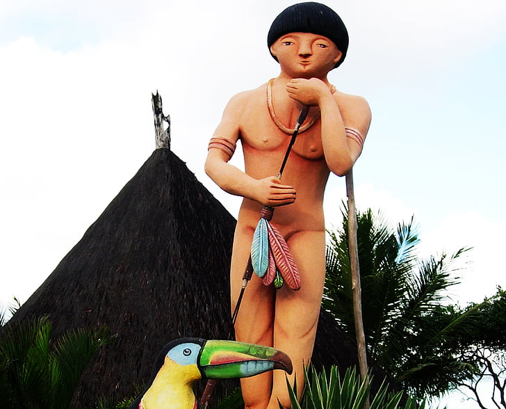 скульптура, Індійська, Бразилія, Tucano, Природа, людина, Баїя