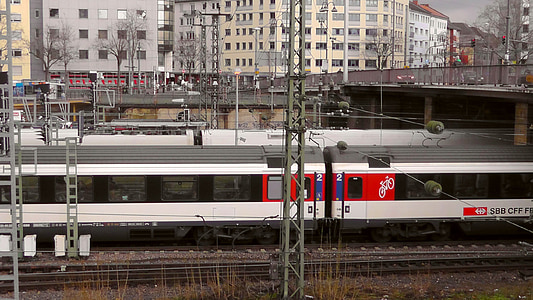 Mainz, centrālajā stacijā, vagons, vilciens, stacija, dzelzceļa stacijā mainz, tilts
