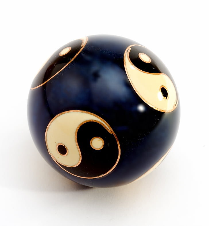 pilota, esfera, Yin, Yang, decoració, Àsia, asiàtic