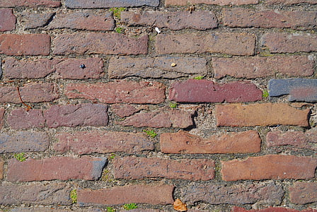 murstein, vegg, rød, struktur, murstein, murvegg, stein