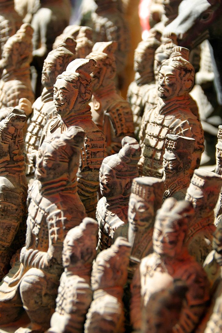 Terrakotta, Krieger, China, Xian, Skulptur, Mythologie