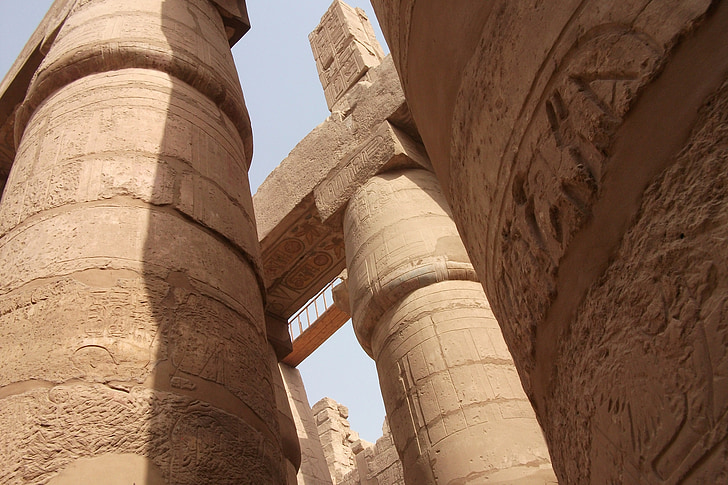 Tempio a colonne, Egitto, Luxor, luoghi d'interesse, pilastro, che impone, Monumento