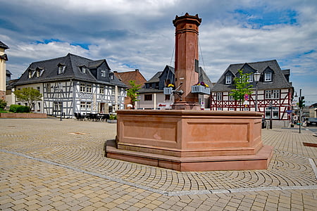 Usingen, Taunus, Hesse, Tyskland, gamla stan, gammal byggnad, platser av intresse