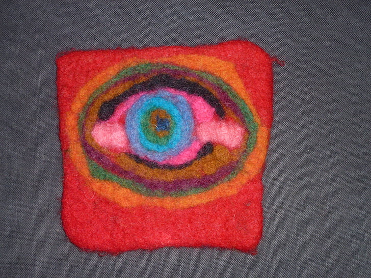 felt, children work, art, colorful, wool, red, wool fibers