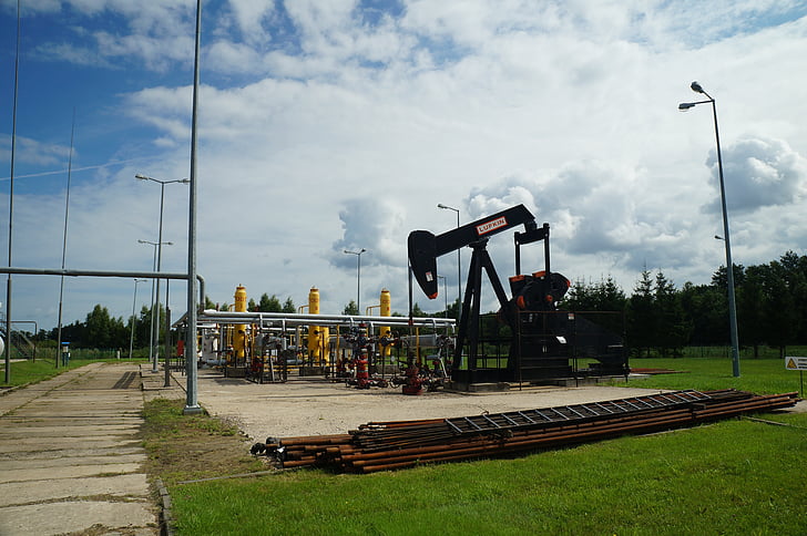 crude oil mine, pumpjack, natural gas