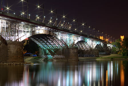 arhitectura, Podul, City, iluminate, infrastructura, lumini, în aer liber