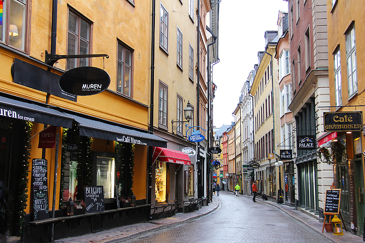 Gamla stan, oude stad, stad, mooie, authentiek, traditionele, Stockholm