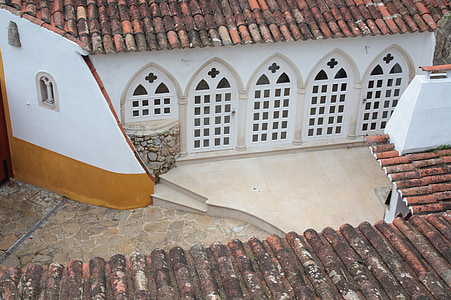 Portugalia, Obidos, Dom, systemu Windows, dachy