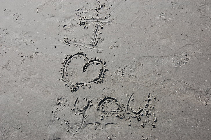 i love you, beach, love, luck, heart