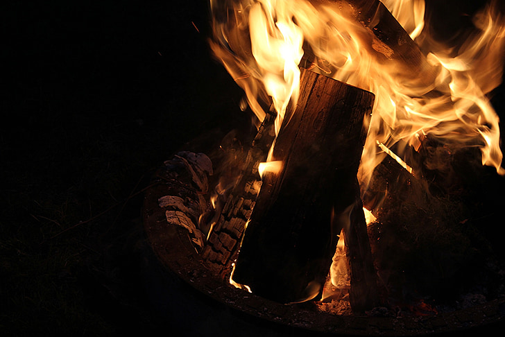 eld, Flame, bränna, trä brand, värme