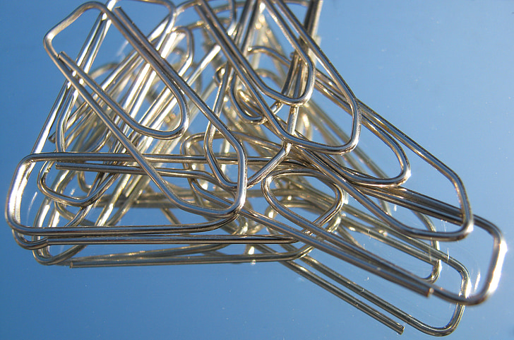office, paper clips, several, metal