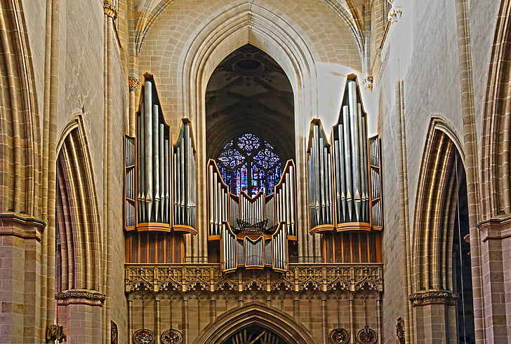 organy kościelne, narządów, Katedra w Ulm, Ulm, gwizdek narządów, instrumentu, Muzyka kościelna