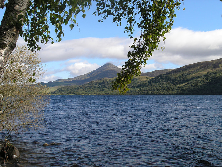 Escócia, paisagem, montanha, árvores, cênica, Highland, Loch