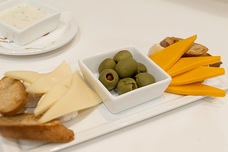 prato de queijo, Cheddar, Brie, Swiss, queijo, placa, comida