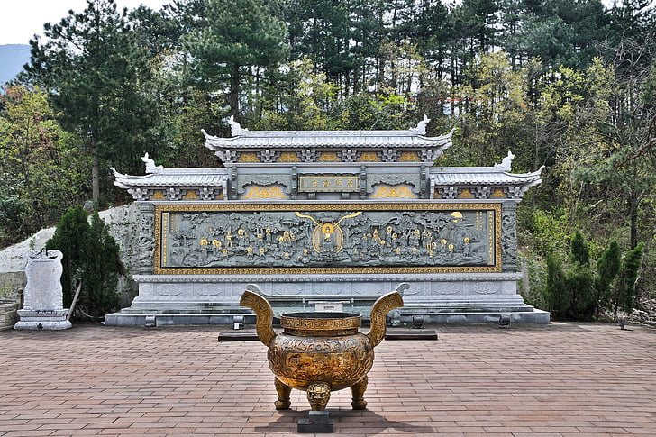 monument, Boeddhisme, China, jiuhuashan