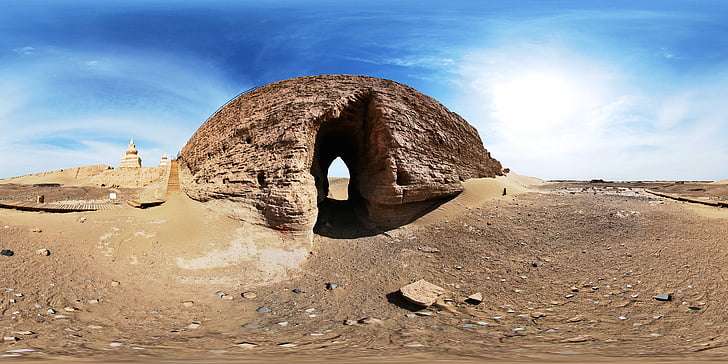 Innere Mongolei, schwarze Stadt, Wüste, Ruine