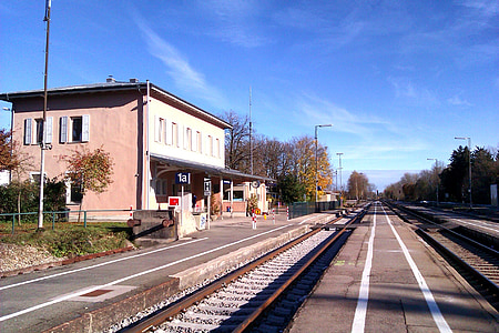 Türkheim, Németország, Station, raktár, a vonat, vasút, vasúti