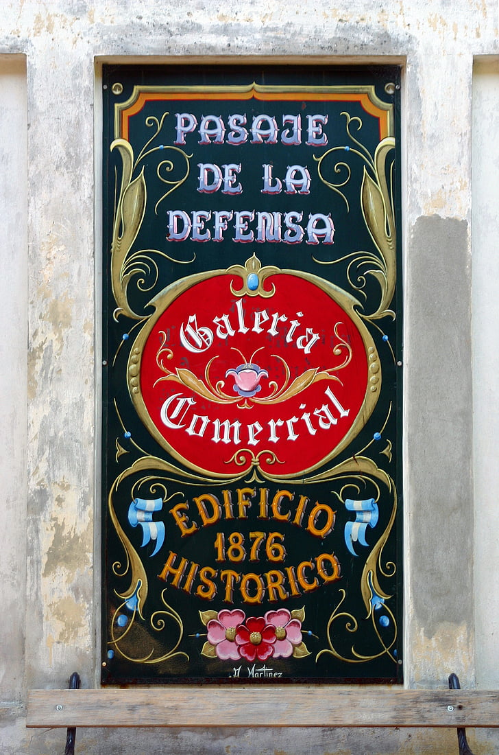 Argentina, Buenos aires, San telmo, Barrio san telmo, försvar, passage av försvar, kommersiellt Galleri