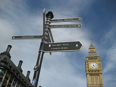 adresy, Londýn, Big ben, hodiny, budovy, Sky, Urban