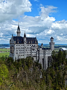 castle, nature, germany, monument, alps, bavaria, architecture