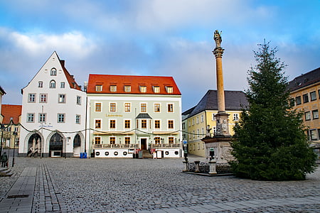 град Freising, Бавария, Германия, Стария град, места на интереси