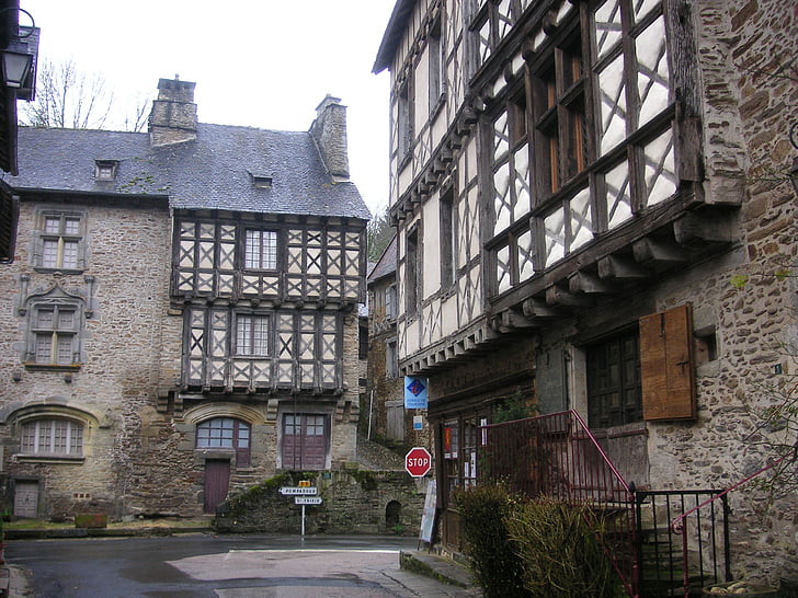 middelalderlige, Village, middelalderlige by, huse, gamle, historiske, stenhuse