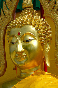 buddah, zlato, portret, Tajland