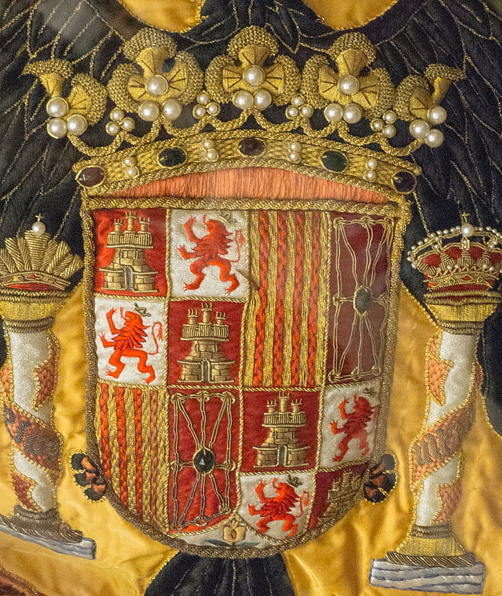 Huy hiệu, Tây Ban Nha, lá cờ, Castilla, Leon, Vương miện, màu vàng