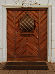 dveře, portál, vstupní dveře, zeď, okno, kukátko, Mat