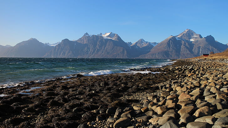 Samudra Arktik, pegunungan, pemandangan, Utara, alam, Norwegia
