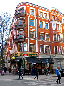 Pub, życie ulicy, fasada, swedenborgsgatan, Södermalm, Sztokholm