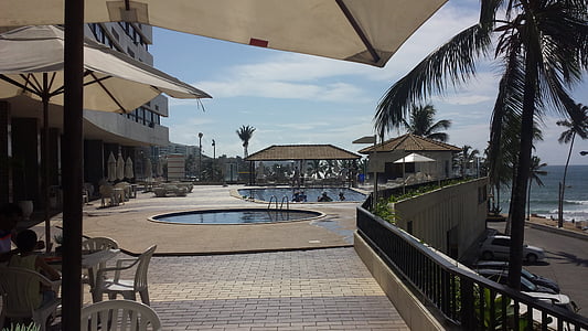 terrasse, Hotel, stranden, Salvador, Bahia, ondinaapart