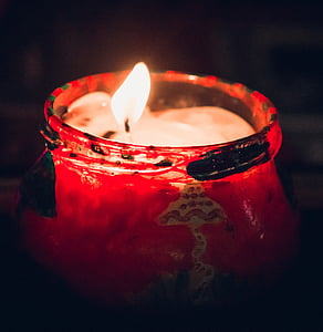 candle, fire, candlestick, red, darkness, flame, burning
