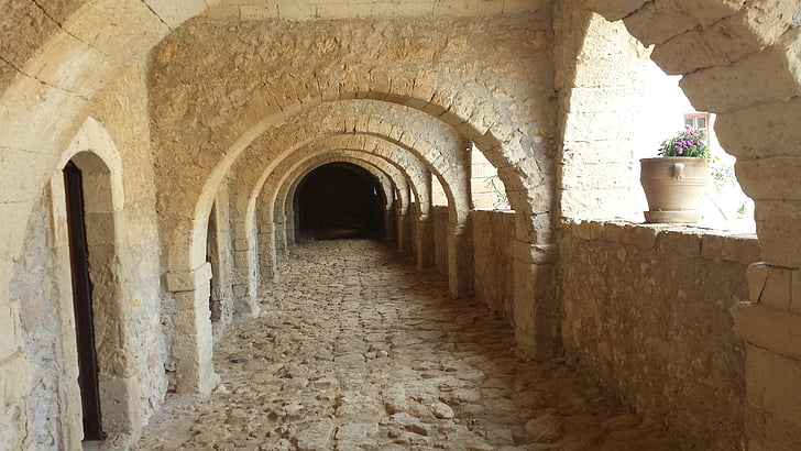 archway, eiland Kreta, klooster, patch