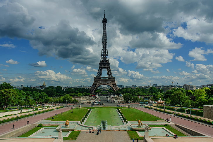 Francia, Parigi, cielo, architettura, Fiera mondiale, punto di riferimento, luoghi d'interesse