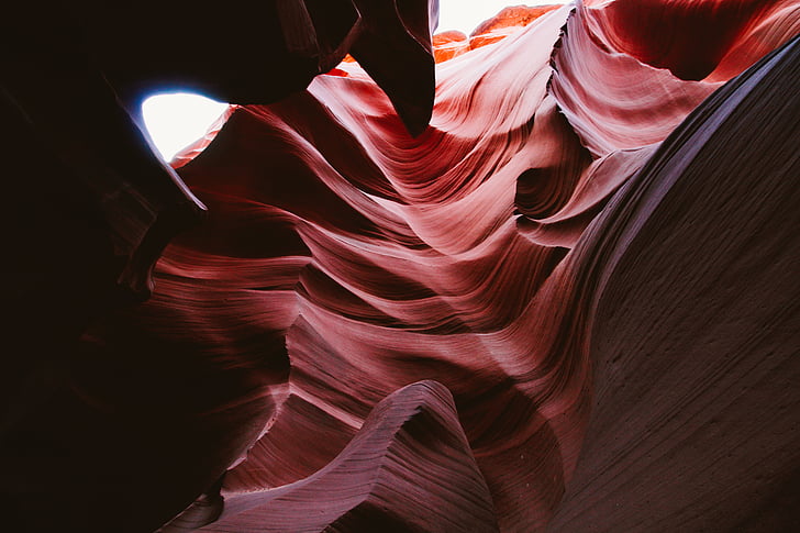 abstract, art, blur, canyon, color, curve, dark