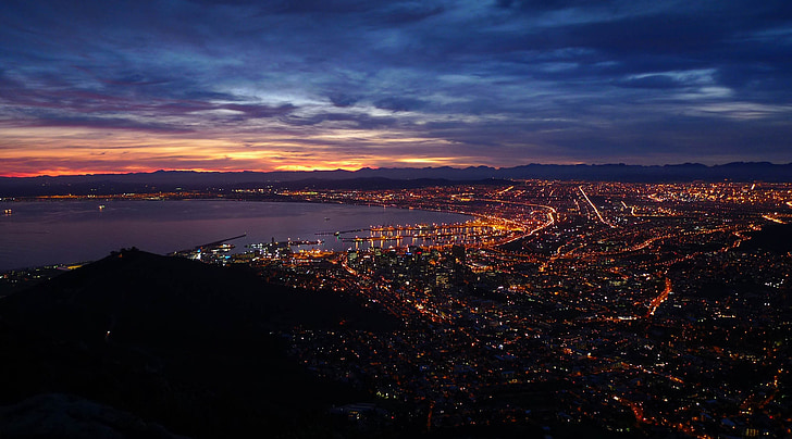 Cape town, Lions head, Sydafrika, solopgang, rejse, Mountain, City